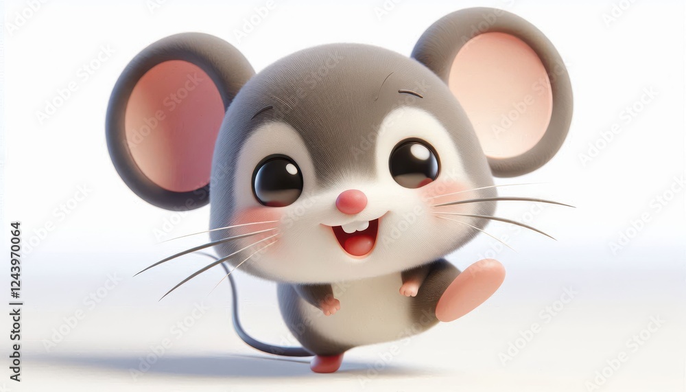 Cute little mouse with big sparkling eyes and happy smile adorable tiny pet rodent cartoon animal with soft fur perfect for children’s themes Cute little mouse with big sparkling eyes and happy smile adorable tiny pet rodent cartoon animal with soft fur perfect for children’s themes