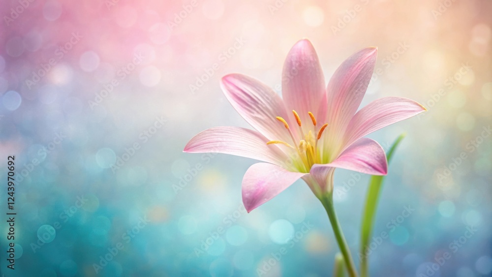 A Delicate Pink Flower Blossom on a Soft Bokeh Background A Delicate Pink Flower Blossom on a Soft Bokeh Background