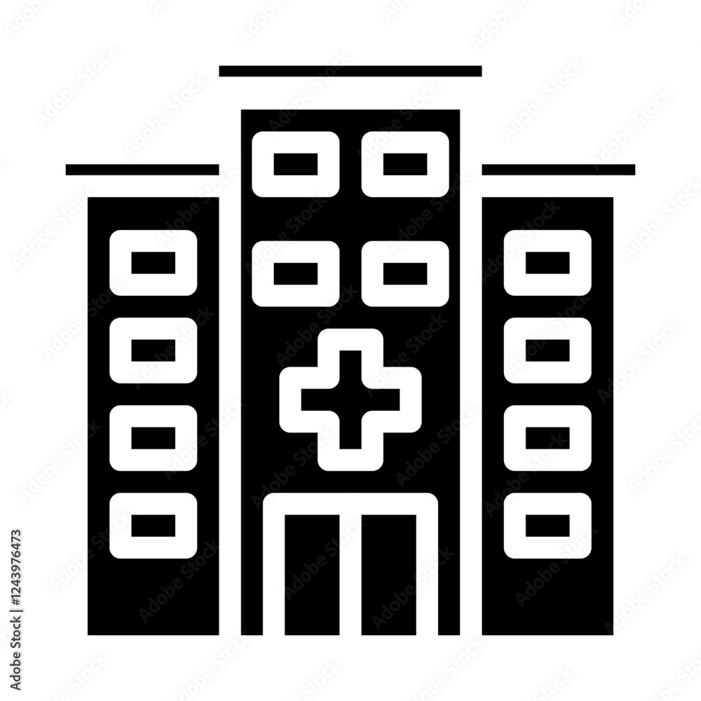 hospital building solid icon hospital building solid icon