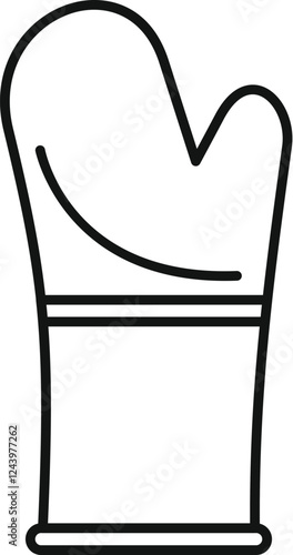 Kitchen oven glove protecting hand from heat while cooking and baking