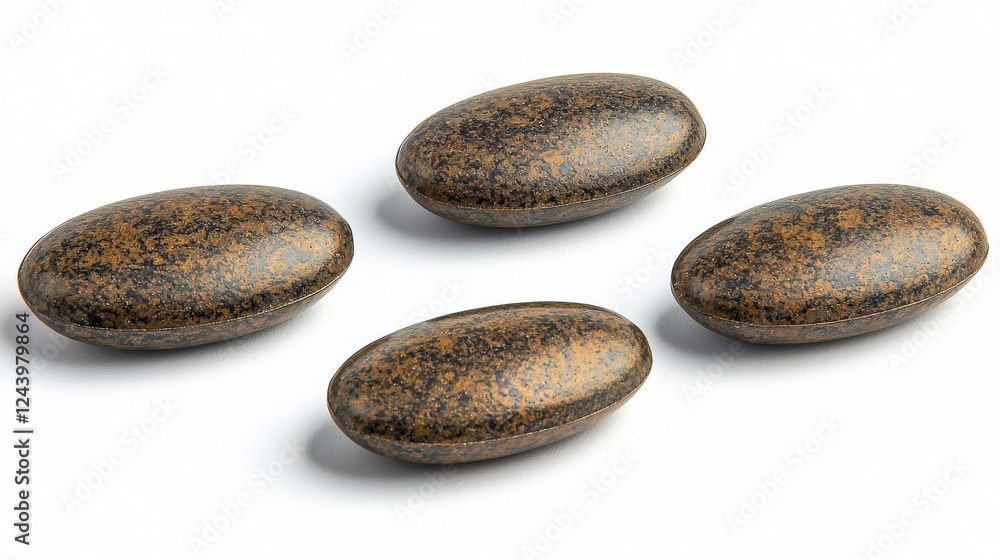 Elegant Bronze Oval Capsules Displayed in a Set of Three on a Clean Background for Creative Projects and Design Use Elegant Bronze Oval Capsules Displayed in a Set of Three on a Clean Background for Creative Projects and Design Use