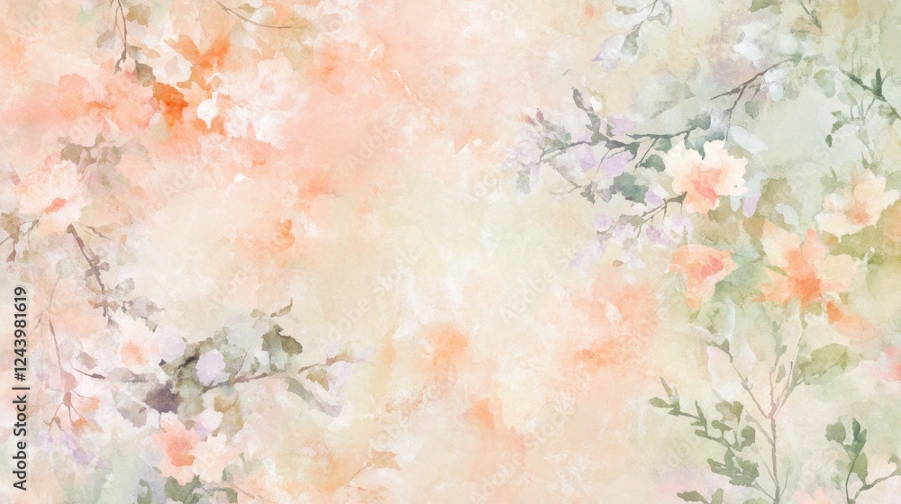 A watercolor painting of a flowery background with a pink and green hue A watercolor painting of a flowery background with a pink and green hue