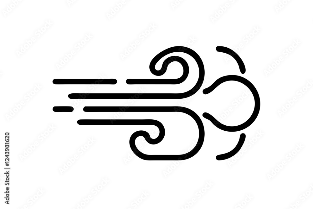 Blowing Wind Icon - Flat Design for Apps and Websites Blowing Wind Icon - Flat Design for Apps and Websites