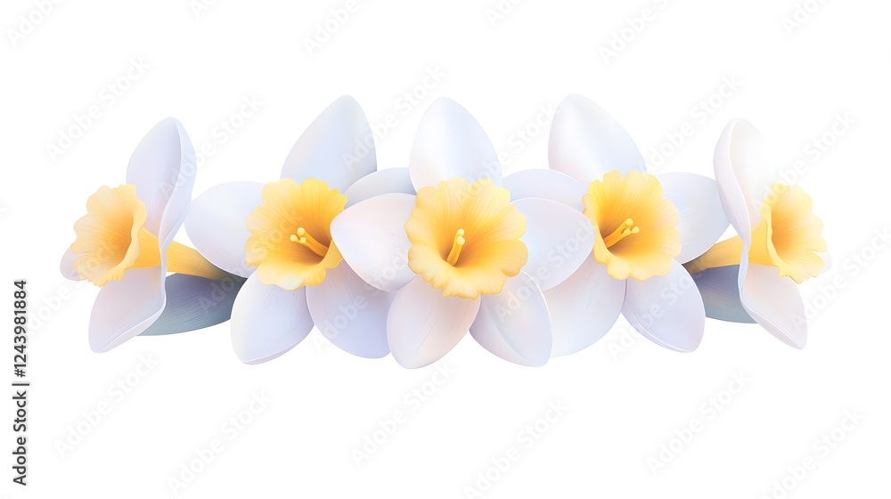 Fototapeta premium Elegant Floral Arrangement with White and Yellow Flowers Design
