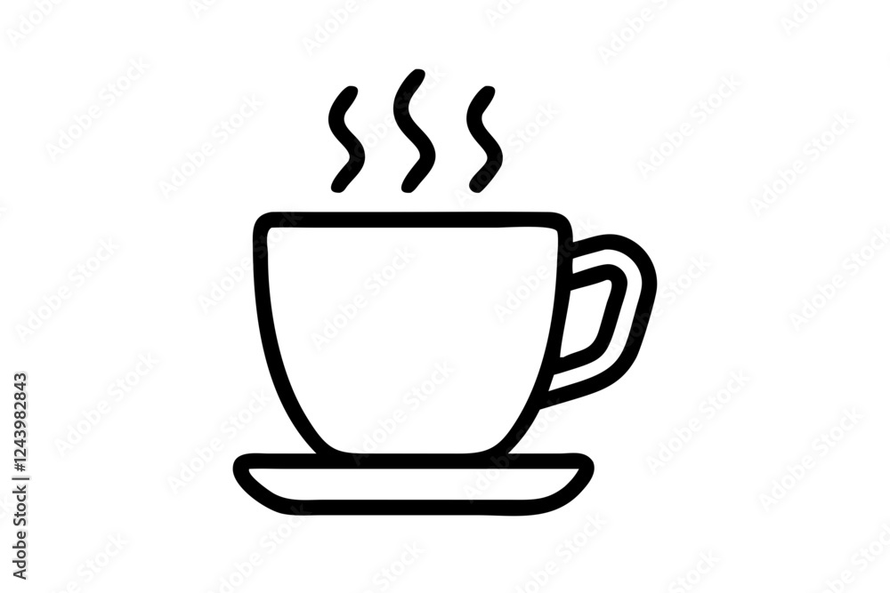 Coffee Mug Flat Icon - Hot Caffeine Drink Vector for Cafes Coffee Mug Flat Icon - Hot Caffeine Drink Vector for Cafes