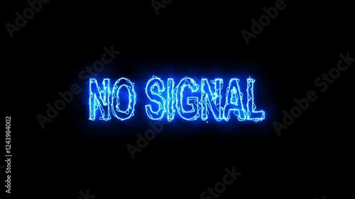 No signal old vintage TV glitch Error Video Damage and the show no signal text on tv screen saber animation.