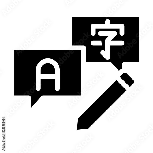 translate writing solid icon