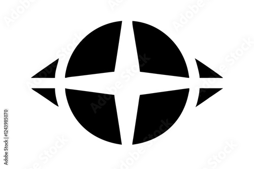 Compass Rose Icon - Flat Design Windrose Symbol for Navigation photo