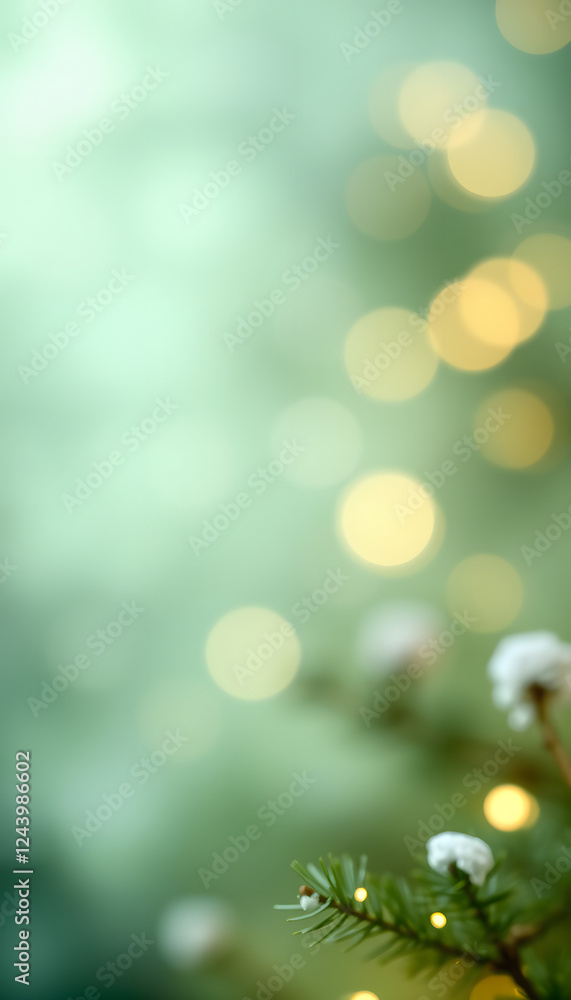 Obraz premium Abstract green Christmas winter background, smooth light. with white shades