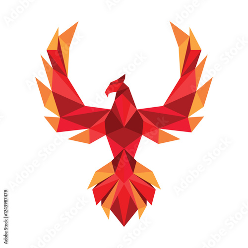 Phoenix colorful logo polygon triangle template