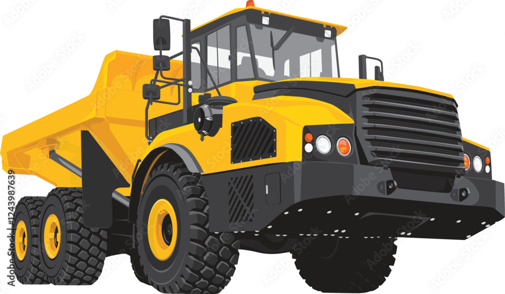 Yellow Mining dump truck on a white background Yellow Mining dump truck on a white background