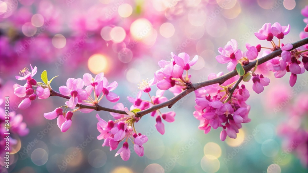 Delicate Pink Blossoms on a Branch in Springtime Delicate Pink Blossoms on a Branch in Springtime