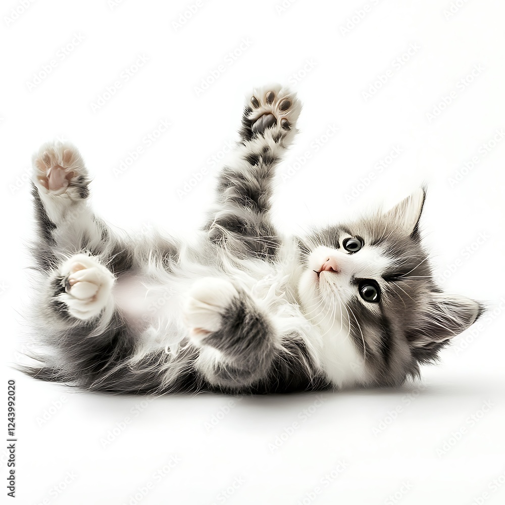 there is a cat that is laying down on its back there is a cat that is laying down on its back