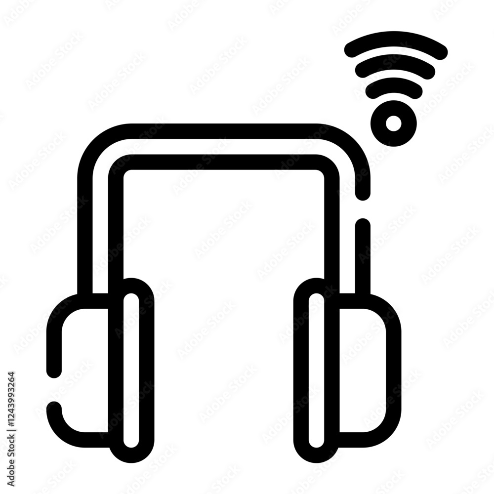 wireless earphones cut line icon wireless earphones cut line icon
