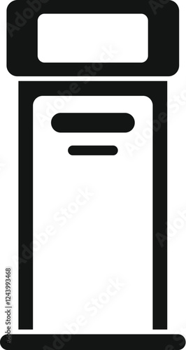 Interactive kiosk providing information with a blank screen displaying helpful content for users