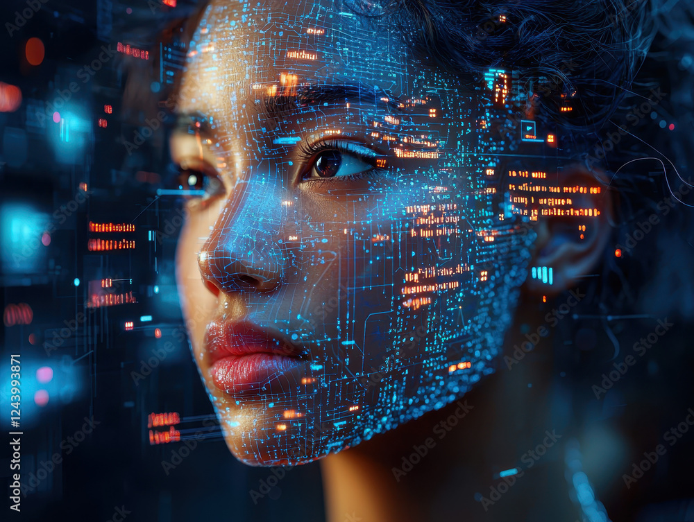 Futuristic AI journalist engaging with a holographic interface to analyze data and uncover verified facts in advanced media landscape Futuristic AI journalist engaging with a holographic interface to analyze data and uncover verified facts in advanced media landscape