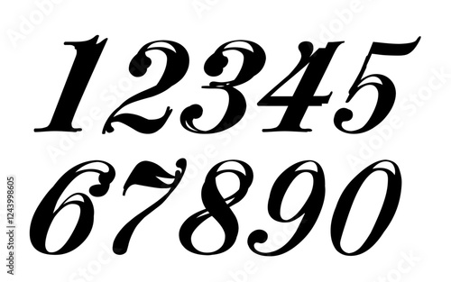 Creative handwritten numbers font 
Vector numbers