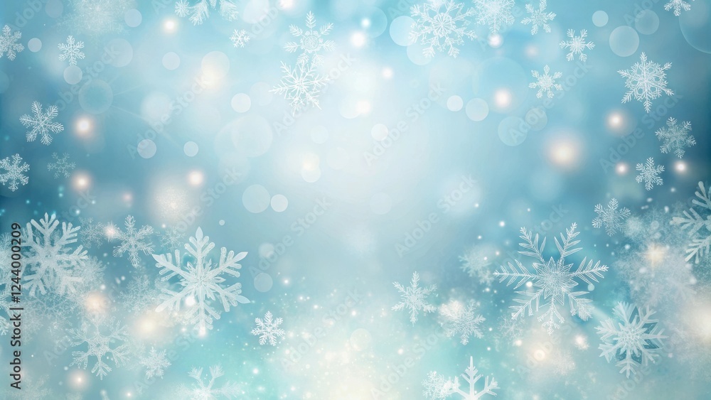 Winter Wonderland Background Sparkling Snowflakes and Festive Lights Winter Wonderland Background Sparkling Snowflakes and Festive Lights