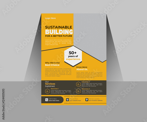 This flyer template helps you promote your construction services quickly and effectively.