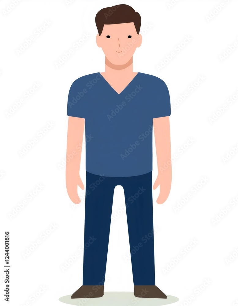 Young man standing wearing casual clothes, full body portrait on white background Young man standing wearing casual clothes, full body portrait on white background