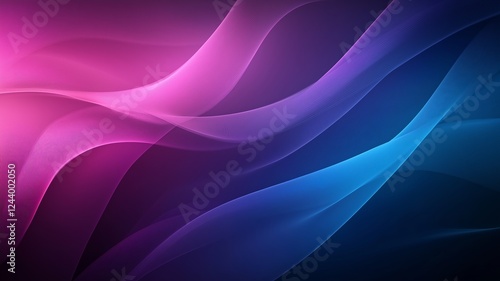 Wallpaper Mural Beautiful minimalist abstract background with smooth shapes creating waves in vibrant purple and blue shades. Torontodigital.ca