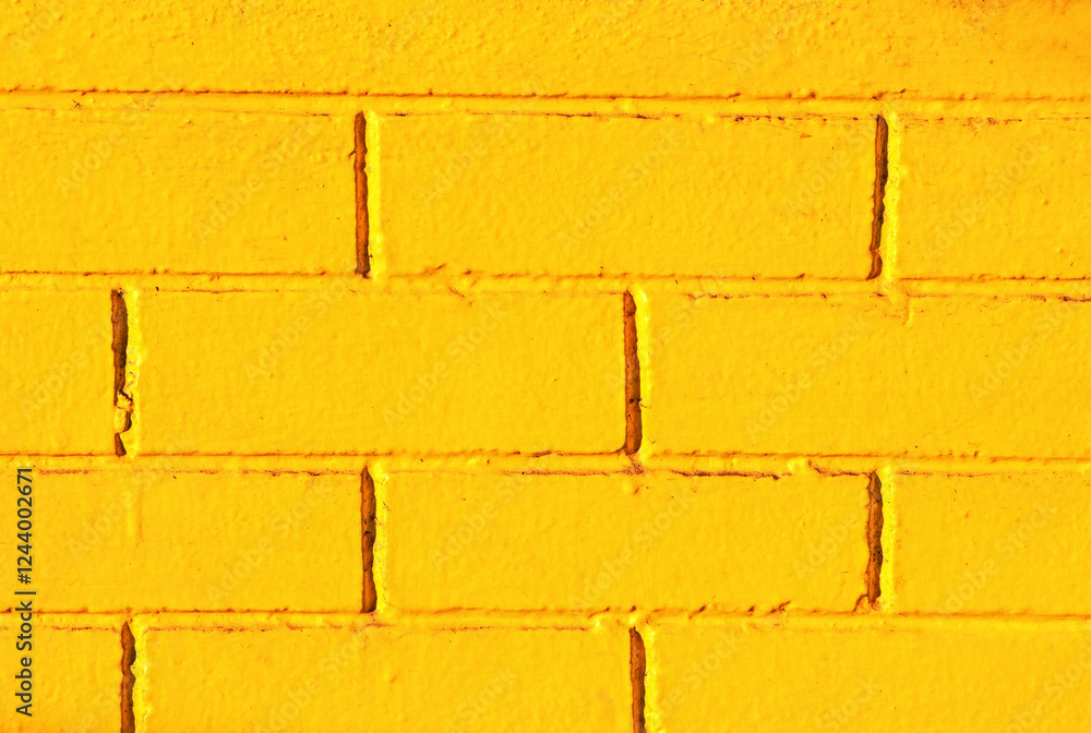 Obraz premium The walls of the house are made of bricks and painted yellow.