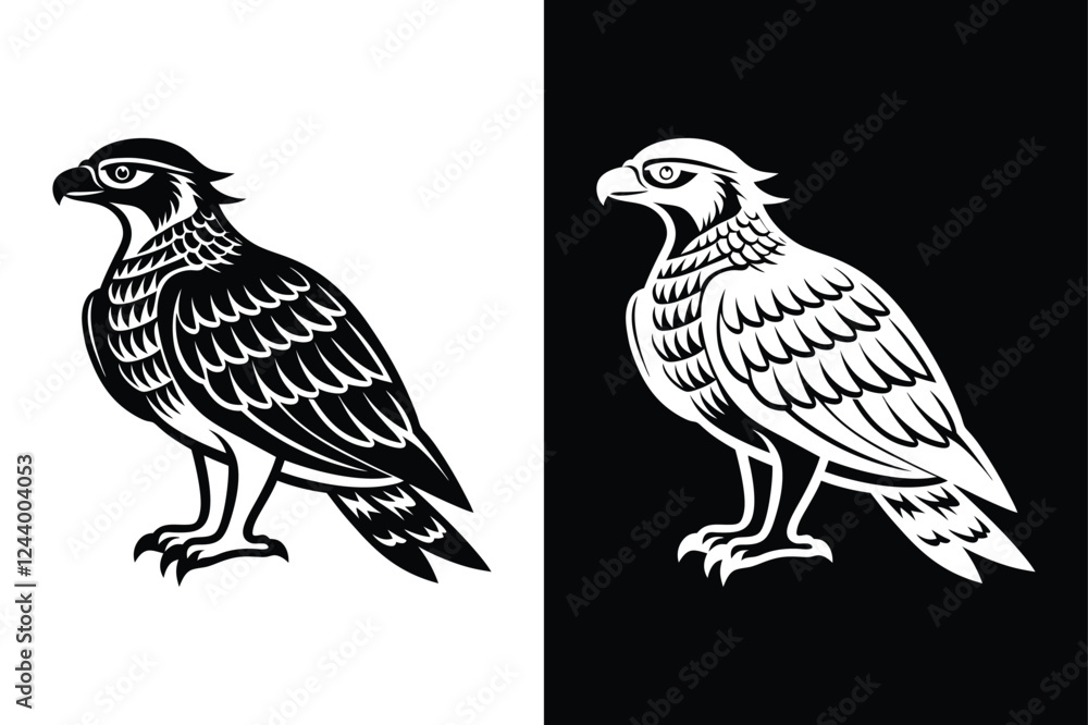 Obraz premium Stylized Osprey Bird Vector Icon for Creative Projects.