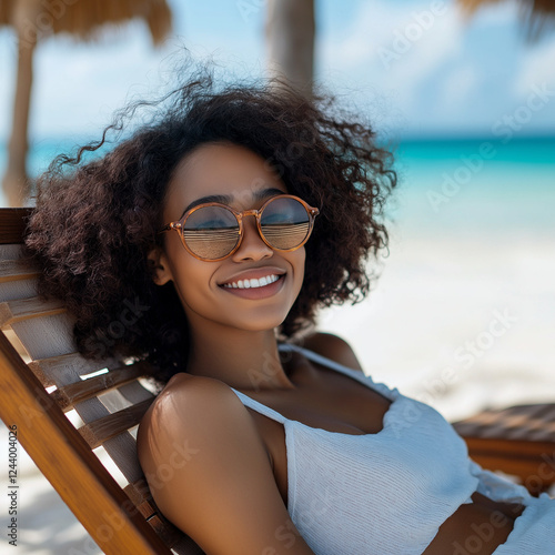 Relaxing beach day tropical island portrait photography sunny environment close-up view joyful lifestyle moments