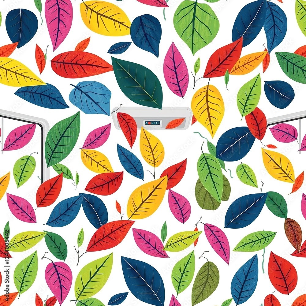 Obraz premium Botanical Beauty for Transportation Interiors: Abstract Leaf Patterns