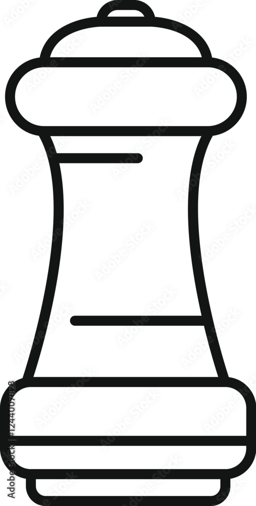Simple line icon representing a pepper mill, perfect for culinary or food related projects Simple line icon representing a pepper mill, perfect for culinary or food related projects