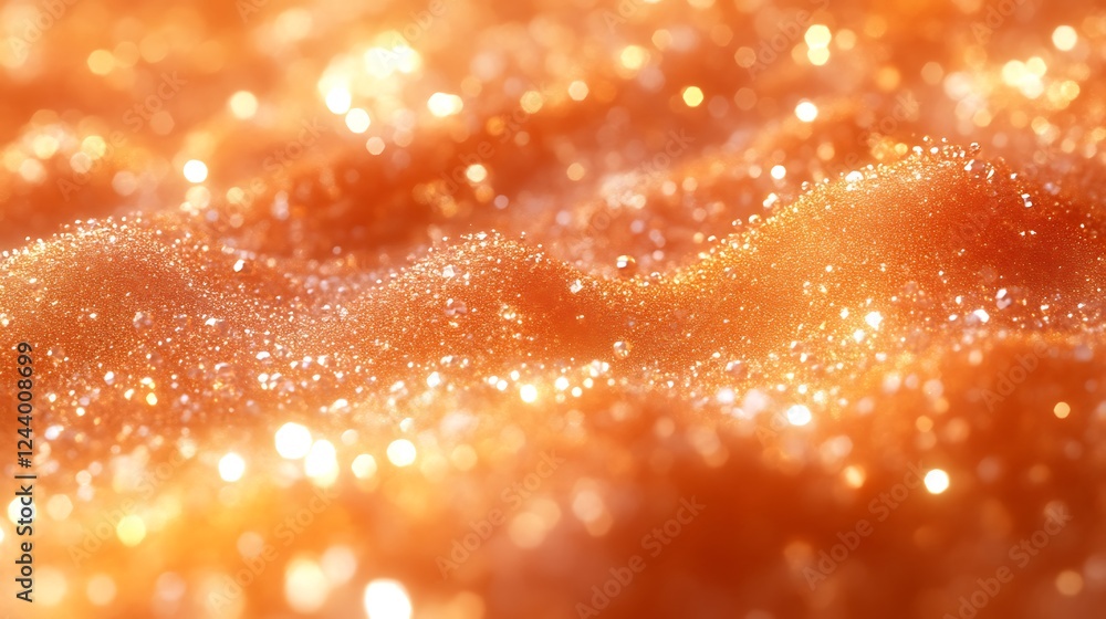 Golden Sparkling Orange Bubbles Abstract Texture Golden Sparkling Orange Bubbles Abstract Texture