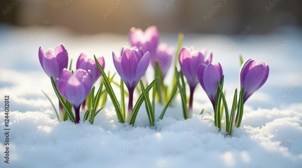 Crocuses emerging from the snow Crocuses emerging from the snow