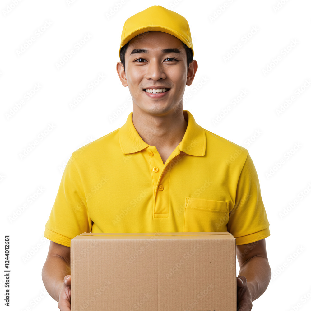 Happy Delivery Man Holding Package Happy Delivery Man Holding Package