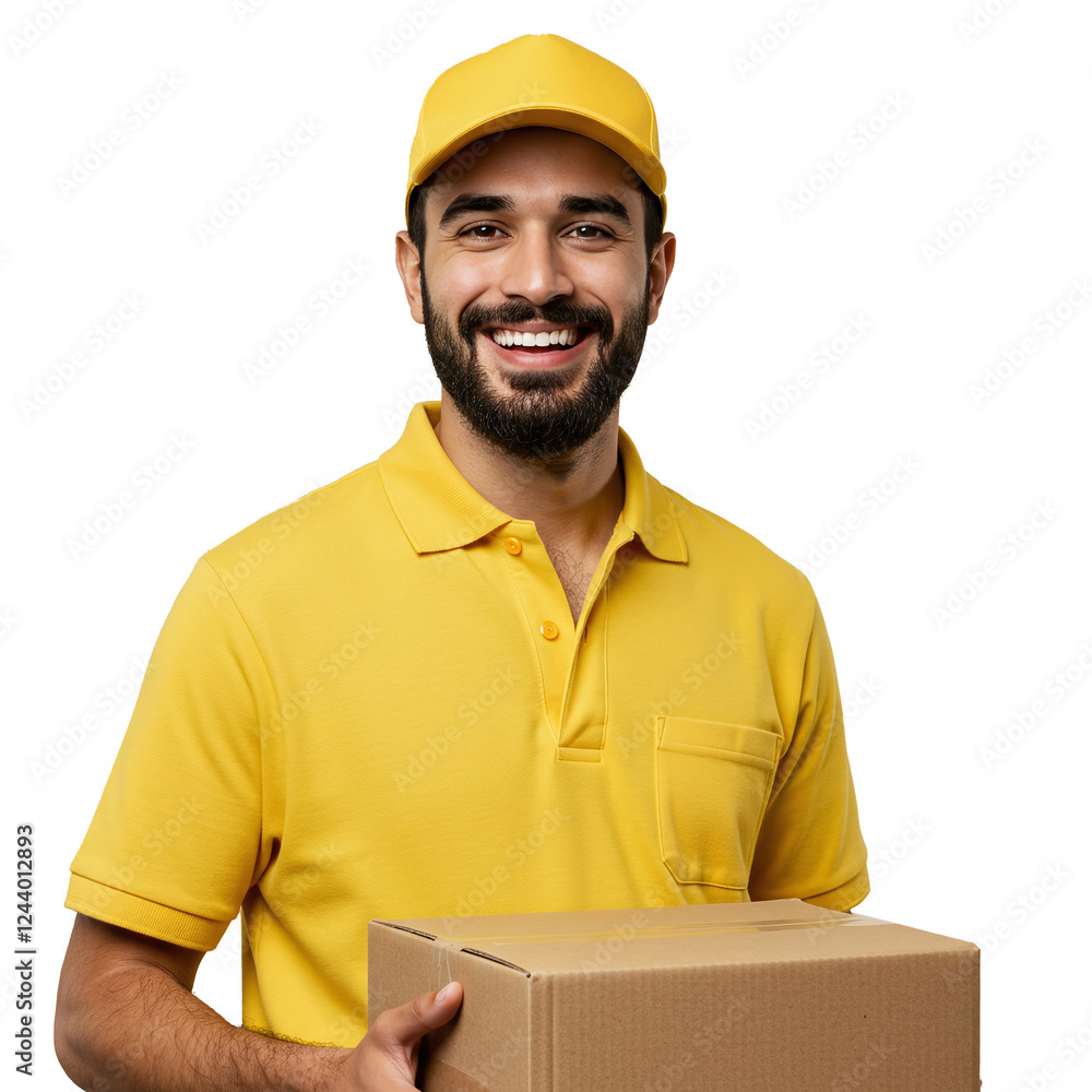 Happy Delivery Man Holding Package Happy Delivery Man Holding Package