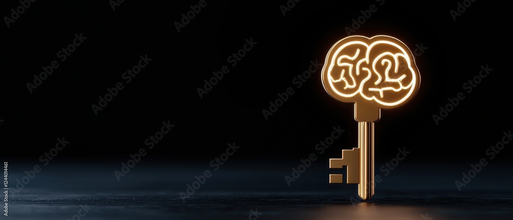 A conceptual image of a key integrated with a brain symbol, representing knowledge and unlocking potential. A conceptual image of a key integrated with a brain symbol, representing knowledge and unlocking potential.