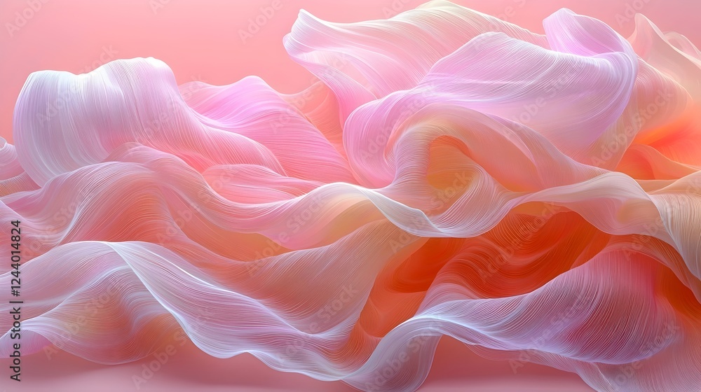 A mesmerizing wave of delicate pastel colors, featuring flowing forms in shades of pink and white, creating an ethereal and soft visual experience. A mesmerizing wave of delicate pastel colors, featuring flowing forms in shades of pink and white, creating an ethereal and soft visual experience.