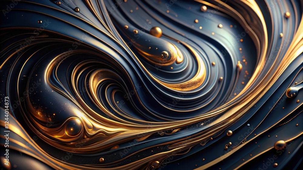 Abstract Swirling Dark and Gold Liquid Texture with Glimmering Particles Abstract Swirling Dark and Gold Liquid Texture with Glimmering Particles