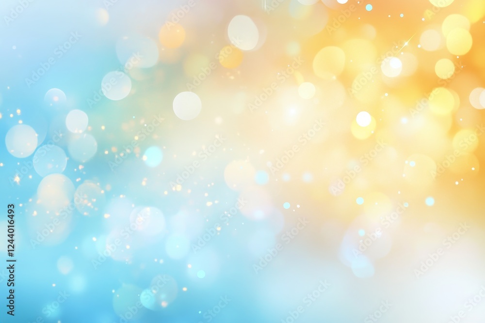 Blue-gold bokeh lights, summer background, festive backdrop Blue-gold bokeh lights, summer background, festive backdrop