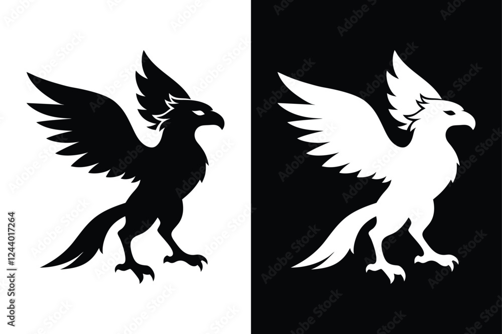 High-Quality Osprey Bird Silhouette Vector for Designers. High-Quality Osprey Bird Silhouette Vector for Designers.