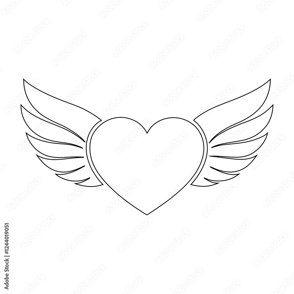 Fototapeta premium heart with wings