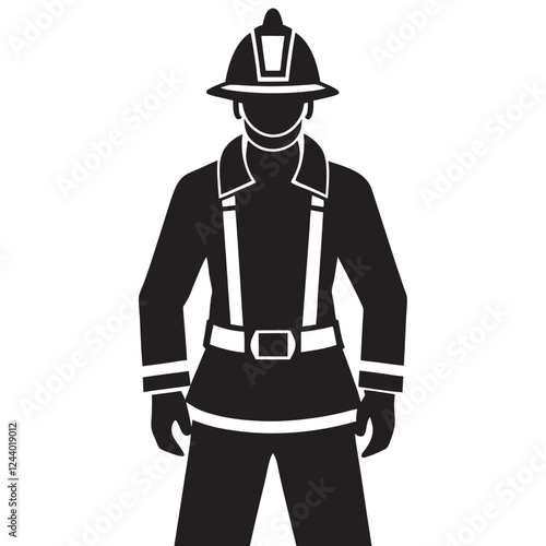 Firefighter silhouette fireman vector silhouette  