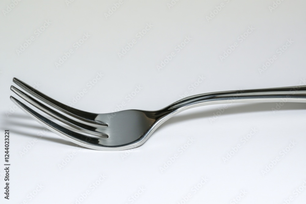 A close-up view of a fork lying on a table surface A close-up view of a fork lying on a table surface