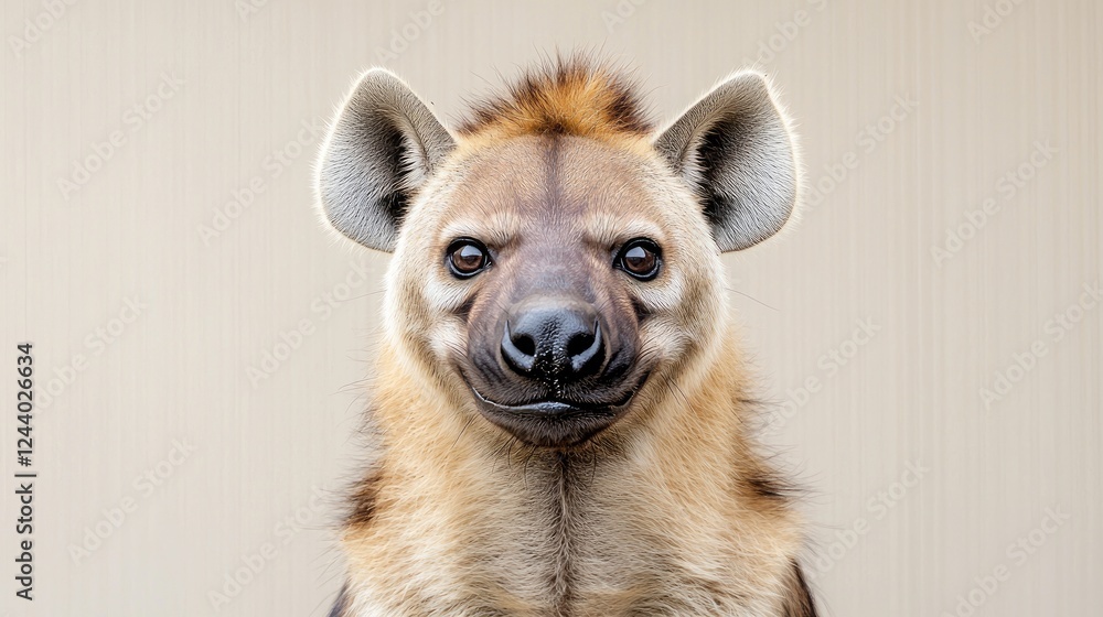Hyena portrait, zoo background, wildlife image Hyena portrait, zoo background, wildlife image