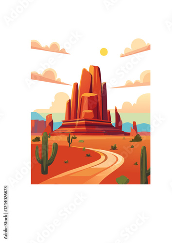 Vektorillustration einer Canyon Landschaft