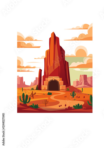 Vektorillustration einer Canyon Landschaft