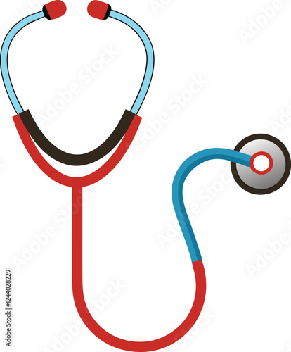 Medical And Healthcare Stethoscope Icon In Flat Design Style