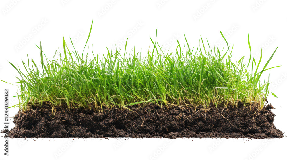 Growing green grass on soil nature scene view freshness isolated on transparent background Growing green grass on soil nature scene view freshness isolated on transparent background