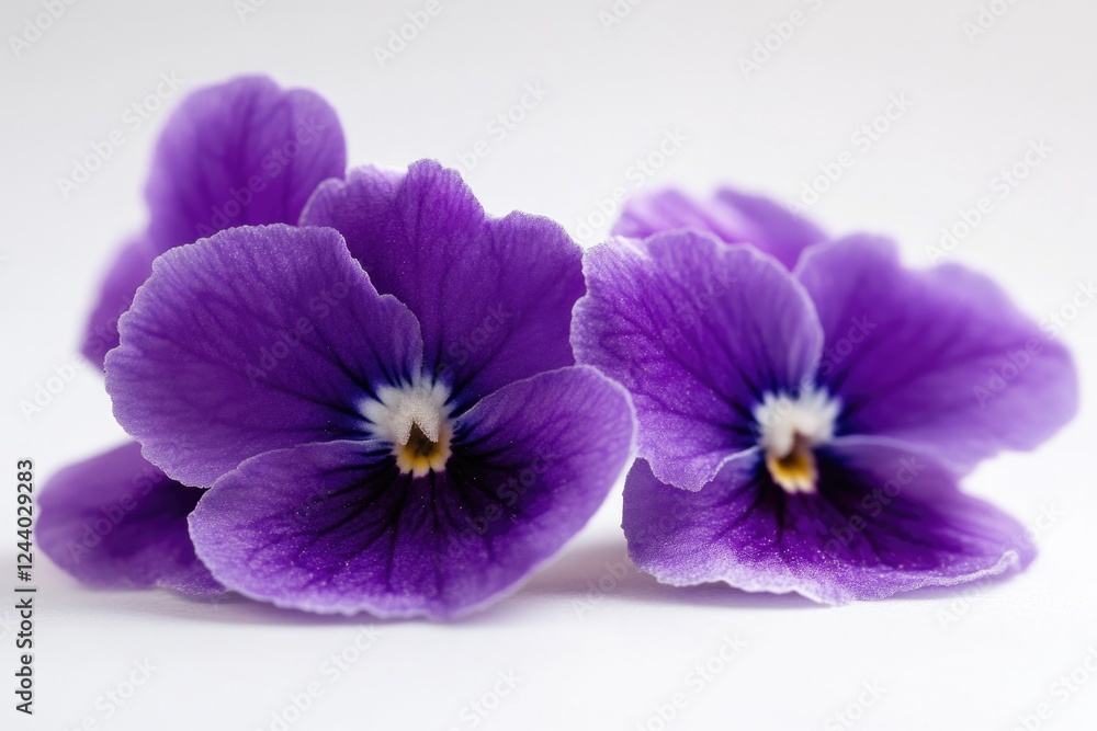 Obraz premium A close-up shot of vibrant purple flowers on a white background