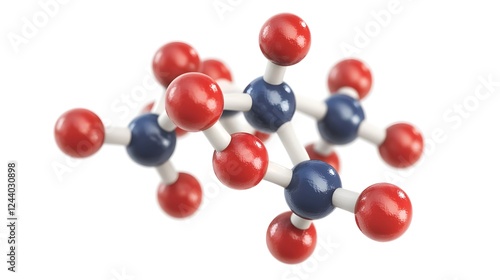 3D Molecular Model of Carnosine Peptide, Showing Chemical Structure with Labeled Atoms photo