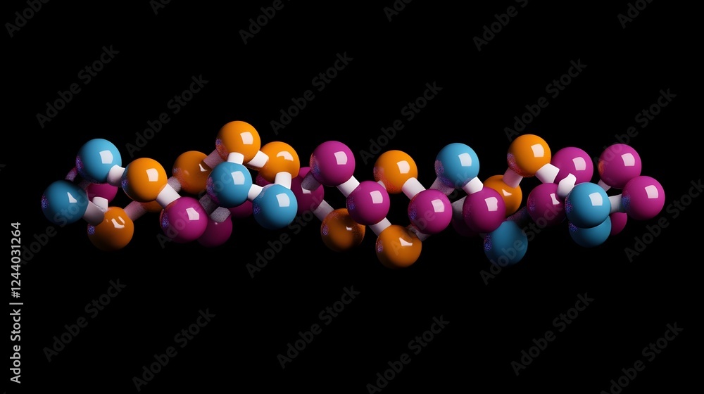Vibrant 3D Rendering of Carnosine Molecule and Its Peptide Bonds Vibrant 3D Rendering of Carnosine Molecule and Its Peptide Bonds